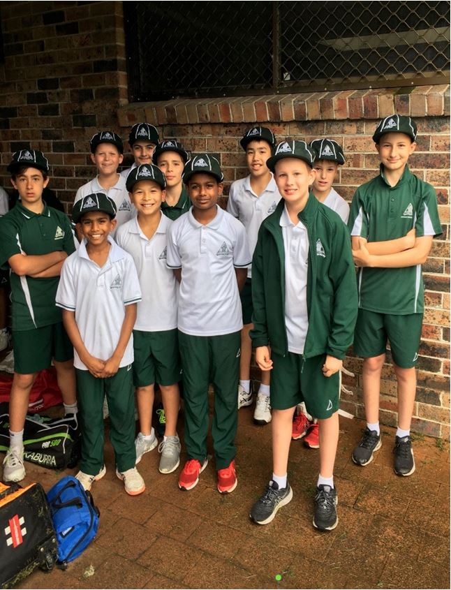 1st team 6A Cricketers with their 2022 Baggy Greens!